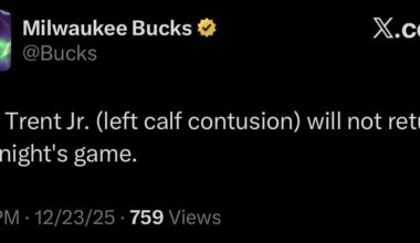 Trent won’t return but the injury doesn’t seem as bad as it looked