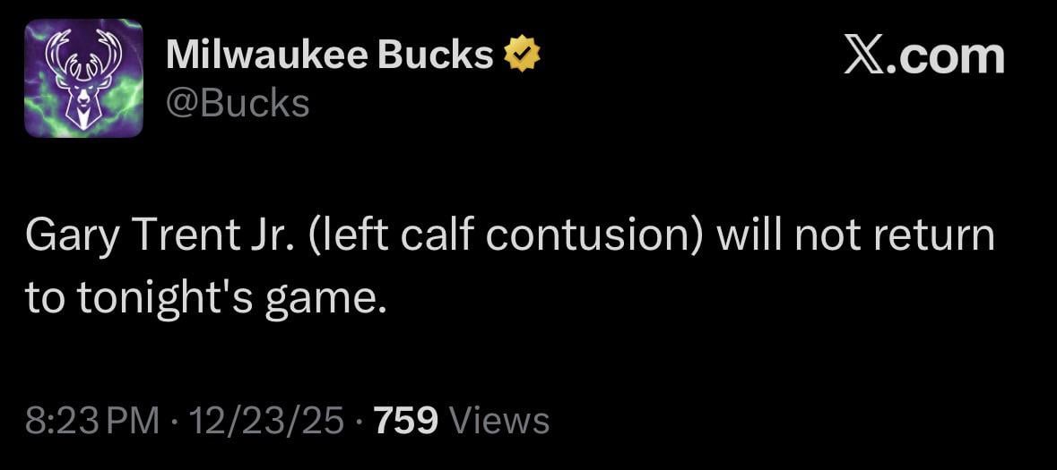 Trent won’t return but the injury doesn’t seem as bad as it looked