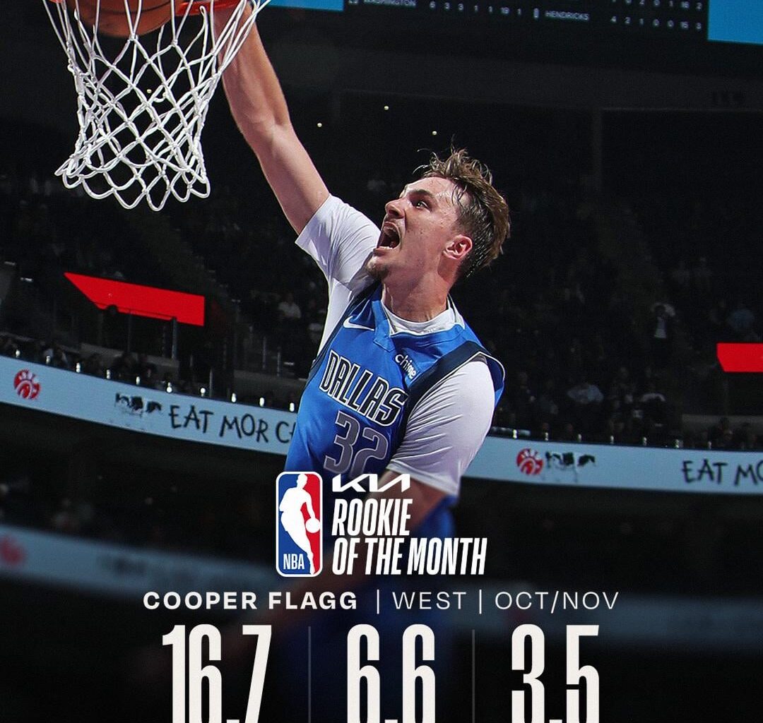 [NBA] Cooper Flagg Wins Western Conference Rookie Of The Month!