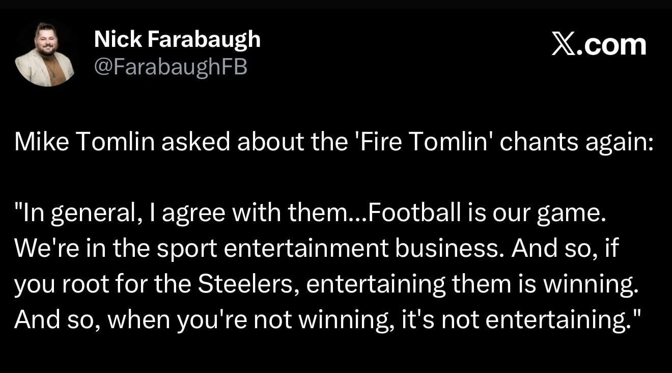 [Farabaugh] Mike Tomlin Presser Quote From This Morning