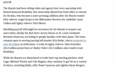 Ken Rosenthal’s latest notes on the Royals in his article