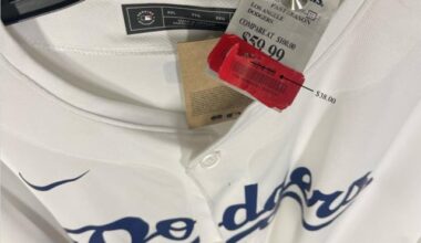 Marshall’s Dodger Replica Home Jerseys for 38$