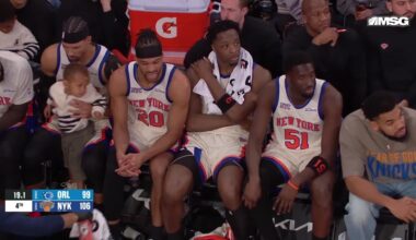 [Highlight] With the Knicks bench letting the game slip away in garbage time, Josh Hart checks back into the game and makes Mitchell Robinson babysit