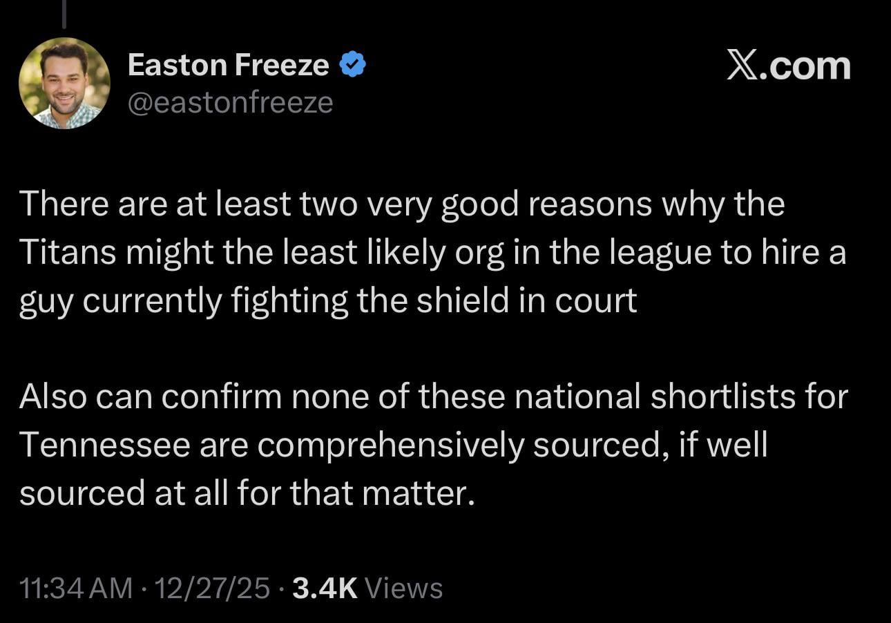 Easton Freeze confirms that the coaching "shortlists" provided by national reporters lack comprehensive sourcing. Also provides reasoning as to why Brian Flores may not be a current candidate.