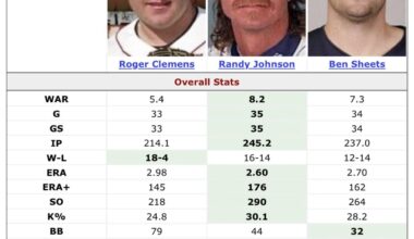 2004 NL Cy Young Award. 1st: Roger Clemens, 2nd: Randy Johnson, 8th: Ben Sheets