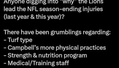 Anyone digging into "why" the Lions lead the NFL season-ending injuries (last year & this year)?