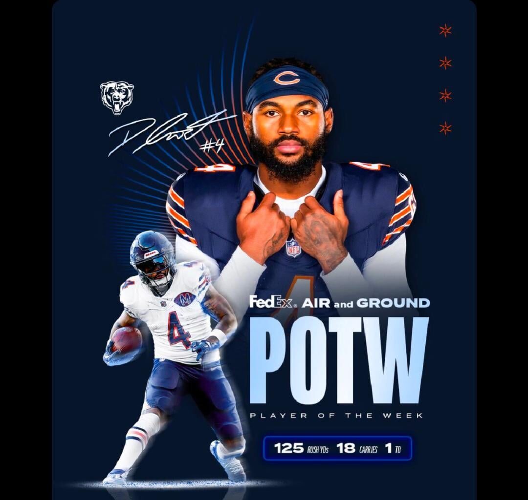 [Chicago Bears] .@DAndreSwift took it up a notch 📈 | ([Congrats to D’Andre Swift on being named the FedEx Air and Ground Player of the Week!])
