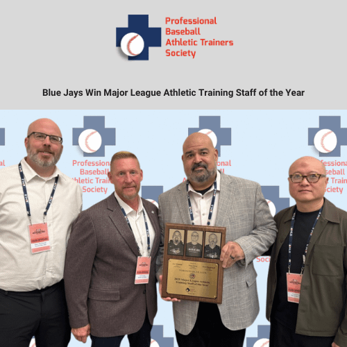 [PBATS] Blue Jays Head Athletic Trainer Jose Ministral and Assistant Athletic Trainers Voon Chong and Drew MacDonald voted as PBATS Major League Athletic Training Staff of the Year