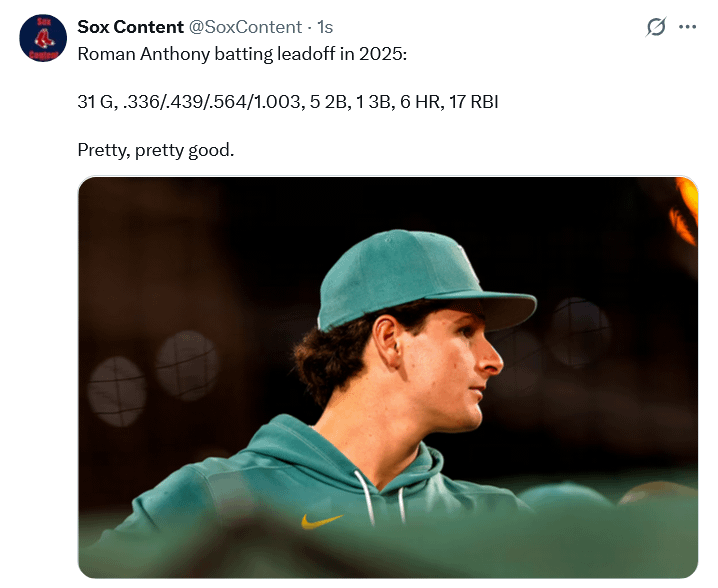 Where do you think Roman Anthony primarily will bat in the lineup in 2026?