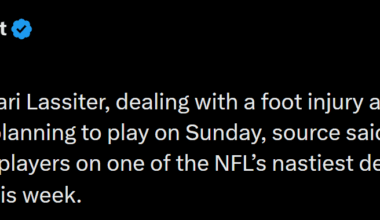 [Rapoport] Kamari is planning to play on Sunday, source said