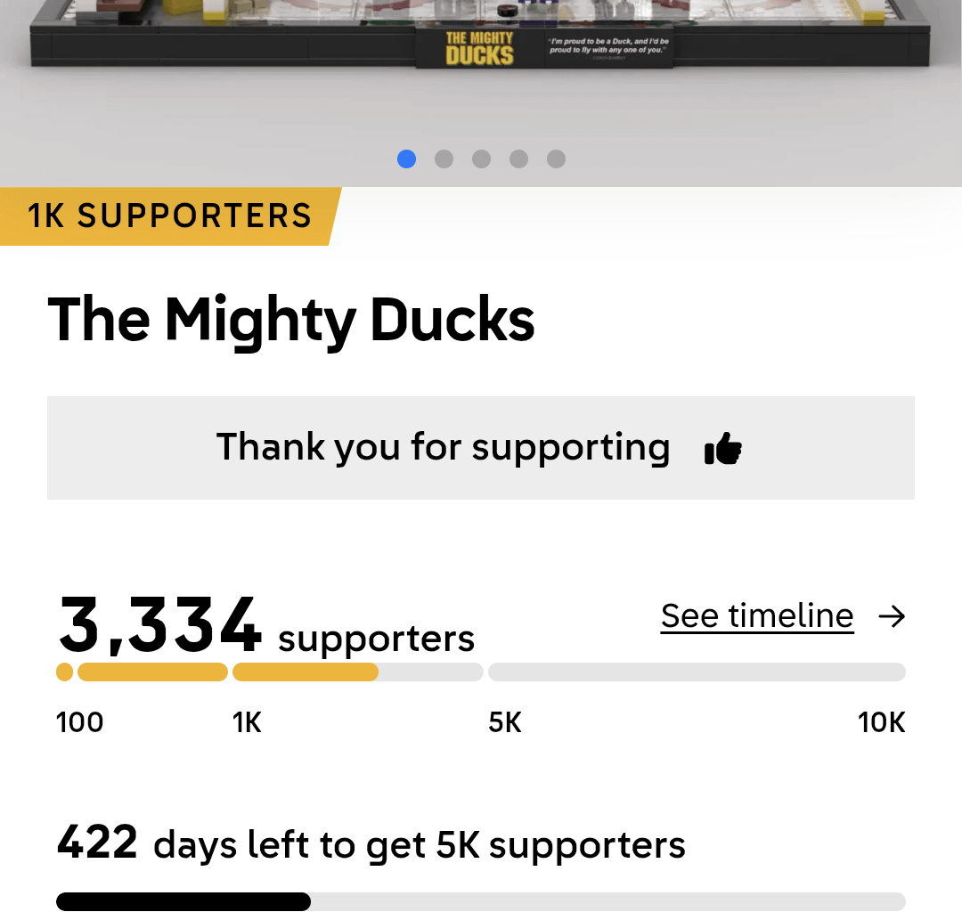 Vote for Mighty Ducks Lego!