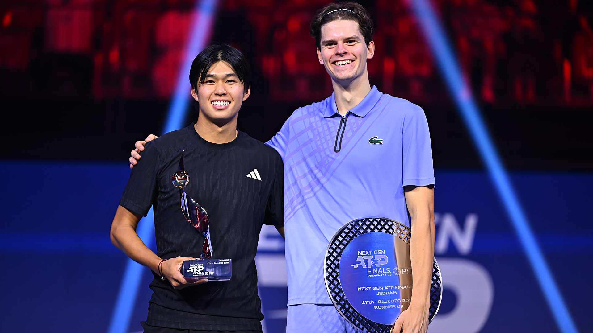 Learner Tien defeated Alexander Blockx to clinch the 2025 Next Gen ATP Finals title.