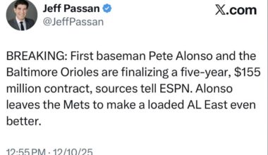 Alonso to Orioles, per Passan