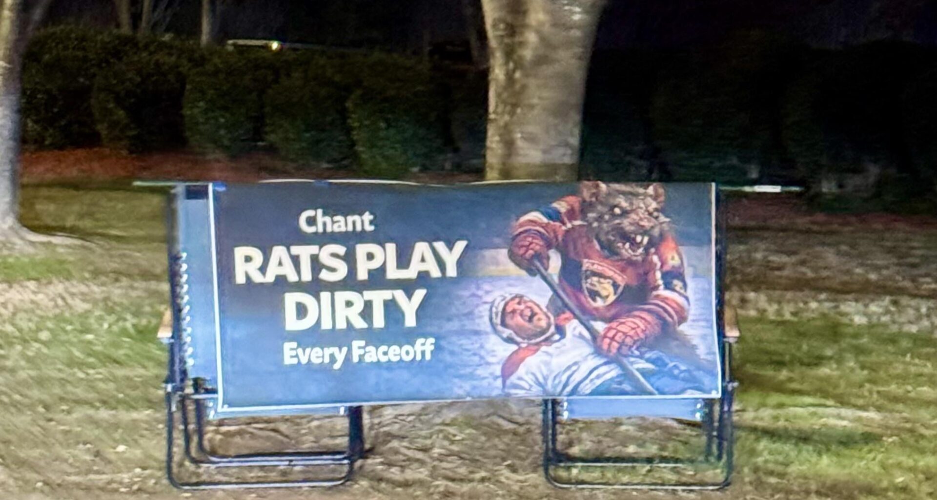 Set up on the way into main parking…