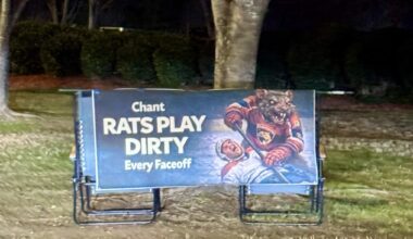 Set up on the way into main parking…