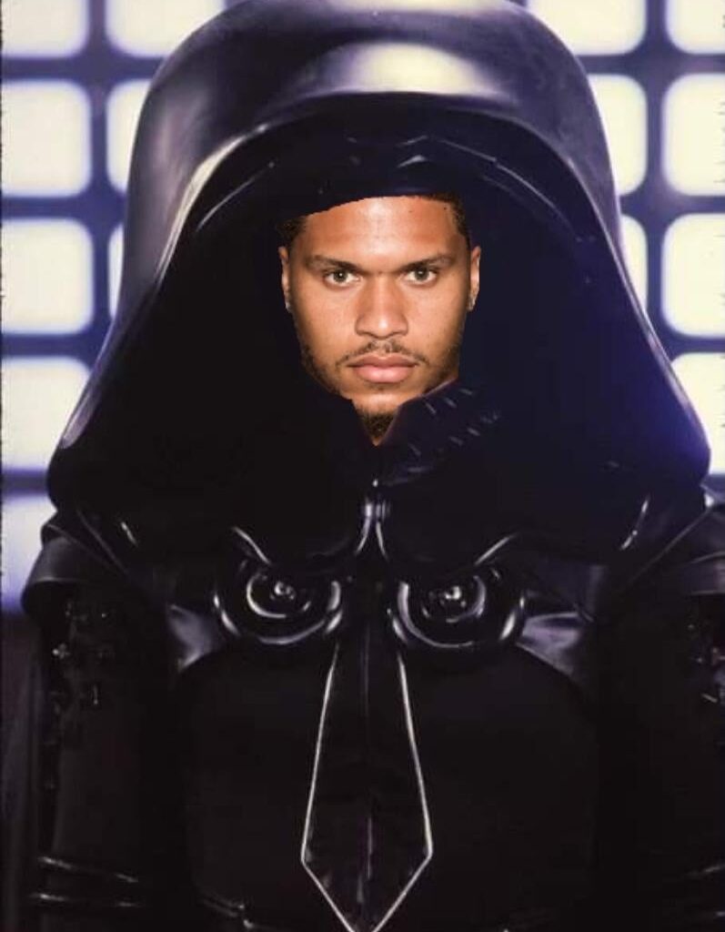 Imagine catching the football and you see this man coming at you.