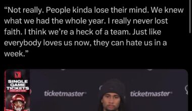 Don’t worry CJ I personally never lost faith (I’m lying)