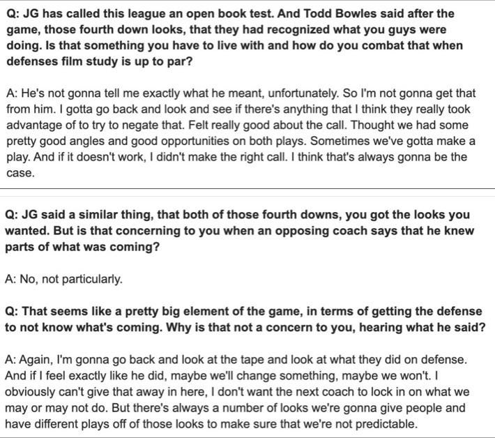 These are actual words from Drew Petzing when asked about Todd Bowles dunking on him in his post game presser. This is egregious man