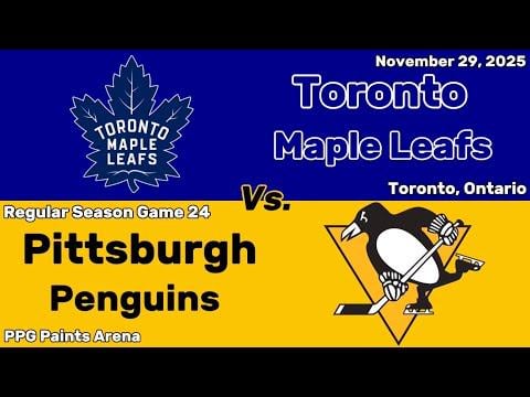 Toronto Maple Leafs vs Pittsburgh Penguins | November 29, 2025 | All Goals