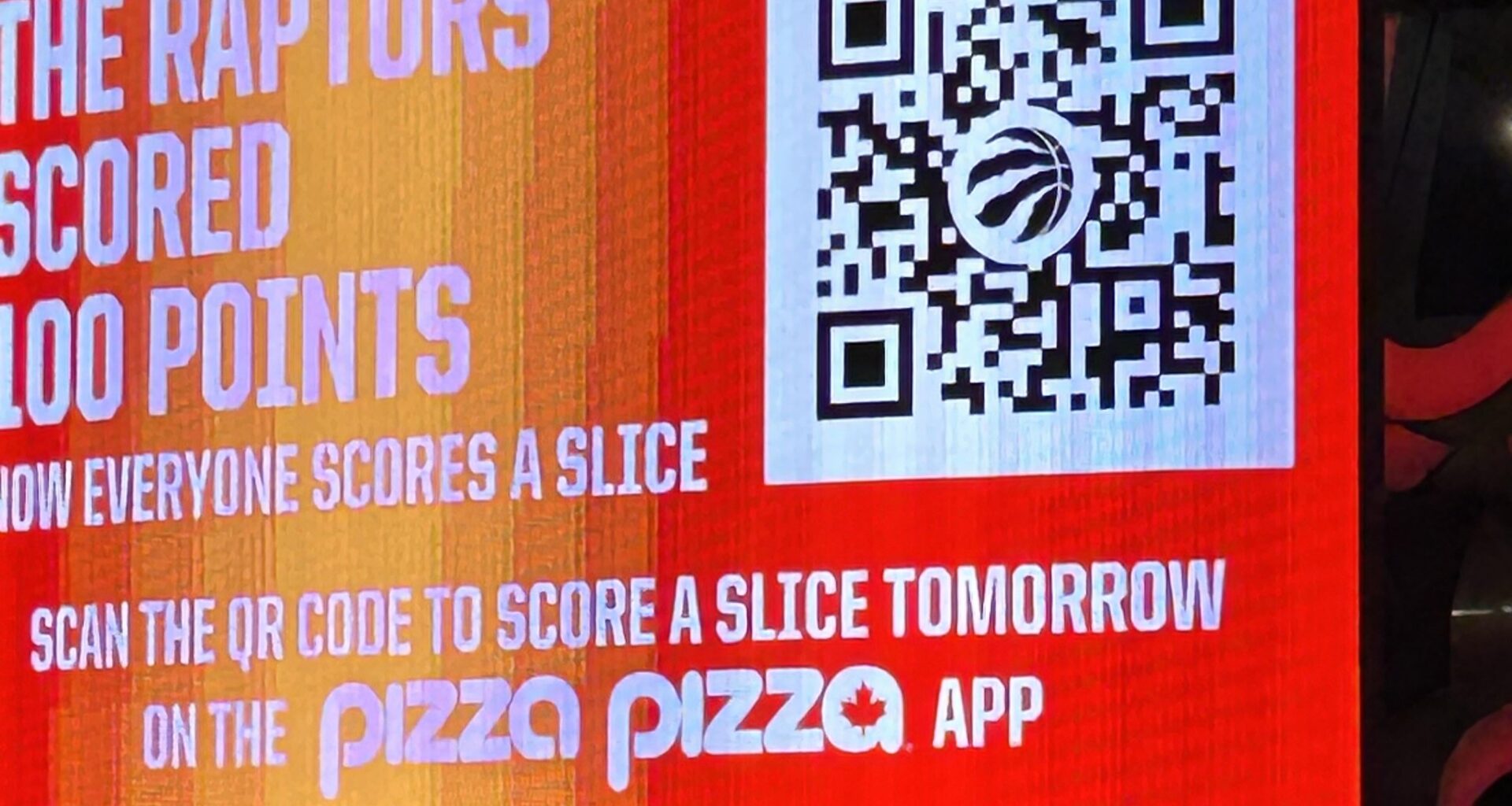 QR code for free pizza tomorrow