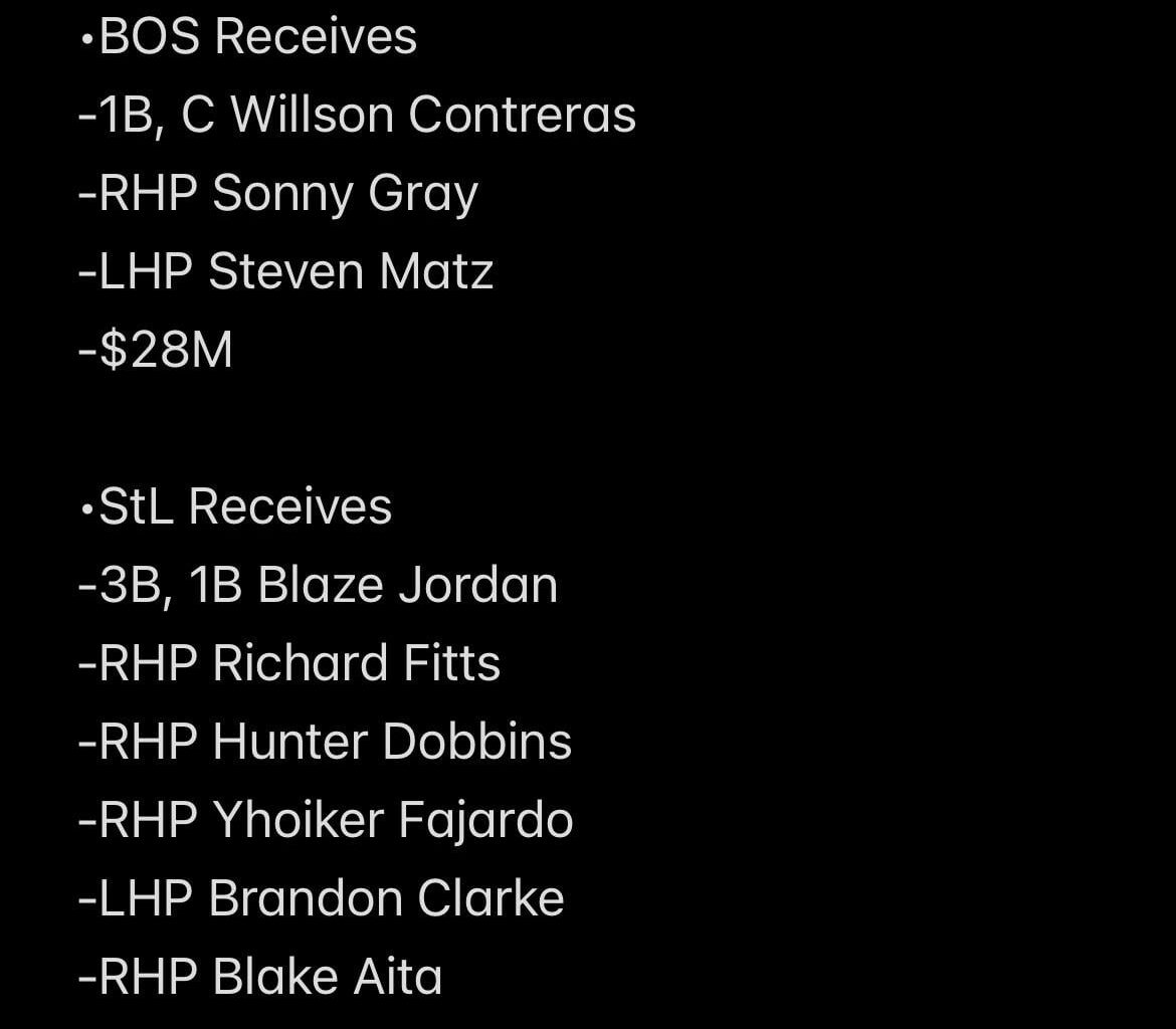 All 2025 trades between St. Louis and Boston packed into one trade. Thoughts?