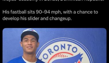 [Romero] Cuban RHP Alieski Torres (18) has officially signed with the Toronto Blue Jays. Bonus deal: $200,000. He left Cuba in 2024 and progressed at Chiqui Meijas’ academy in Bonao, Dominican Republic. His fastball sits 90-94 mph, with a chance to develop his slider and changeup.