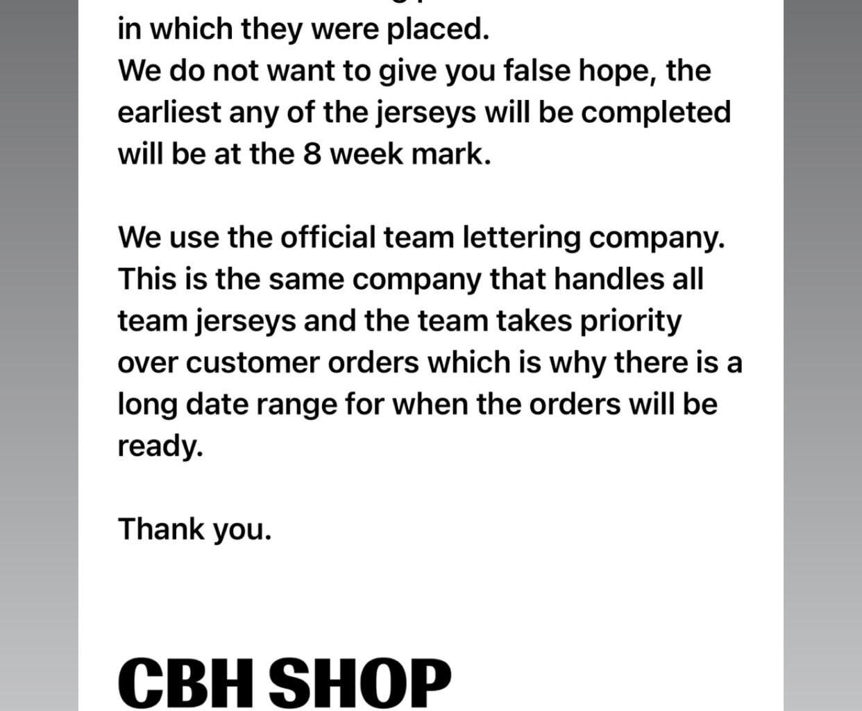 If you ordered the custom Black Alts from CBH Shop before they sold out, you’re not getting them before mid January 😪