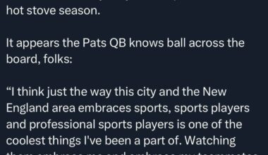 [WEEI] A listener question on @WEEIAfternoons for Drake Maye asked him to give his pitch for MLB free agents like Pete Alonso and Kyle Schwarber on why they should pick Boston this hot stove season.