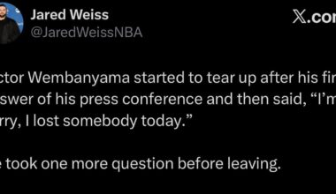 Wemby tearing up on the press conference