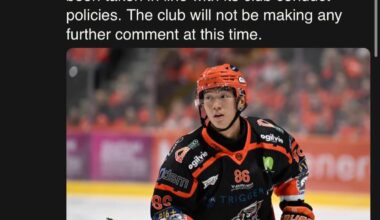 Remember when we traded him for Skinner? [Sheffield Steelers] Cliff Pu is no longer associated with the club with immediate effect. This decision has been taken in line with its club conduct policies. The club will not be making any further comment at this time.