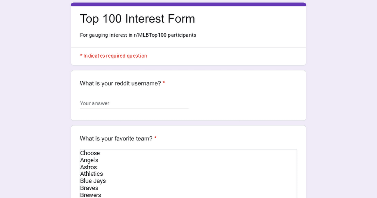 Seeking rankers for the r/baseball Top 100 Players list
