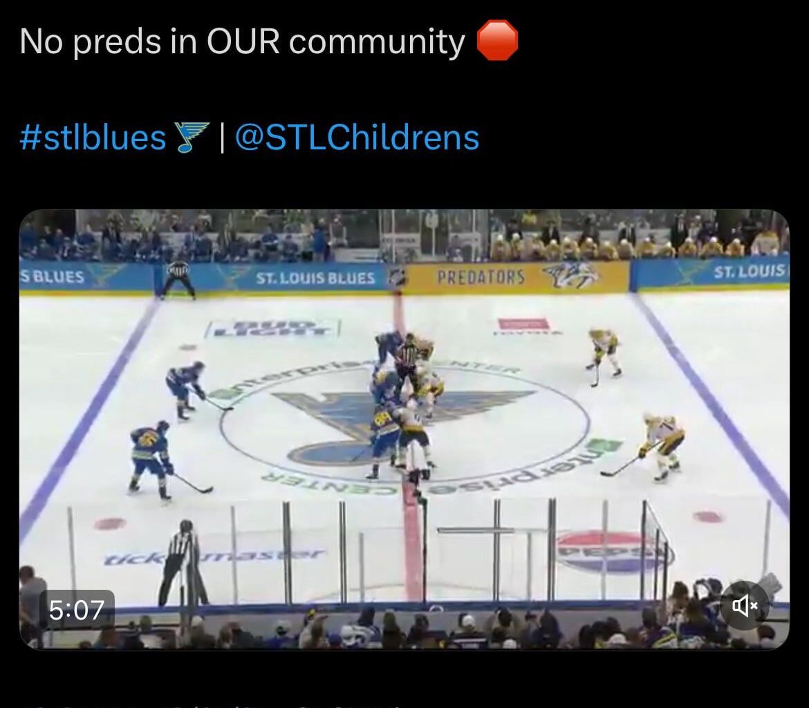 [St Louis Blues] No preds in OUR community 🛑@STLChildrens