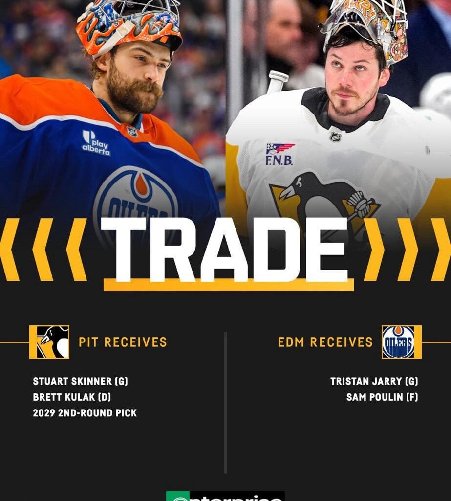 Oilers finally traded Skinner…for Tristan Jarry (plus they gave up Kulak & a 2nd 😂)