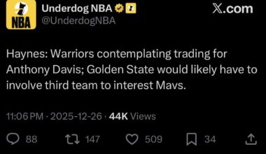 Warriors thinking about AD according to Chris Haynes