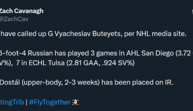 Looks like the Ducks have called up G Vyacheslav Buteyets