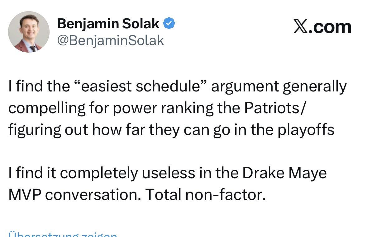 Please be ready when the MVP is handed to Maye based on arguments like this