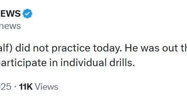 [Klis] DL Zach Allen (calf) did not practice today. He was out there for stretch although didn't participate in individual drills.
