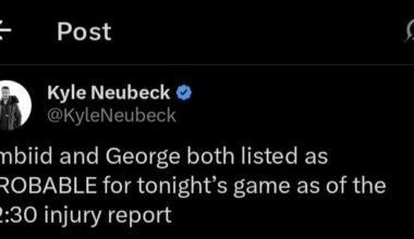 Joel and PG upgraded to probable for tonight's game vs LA