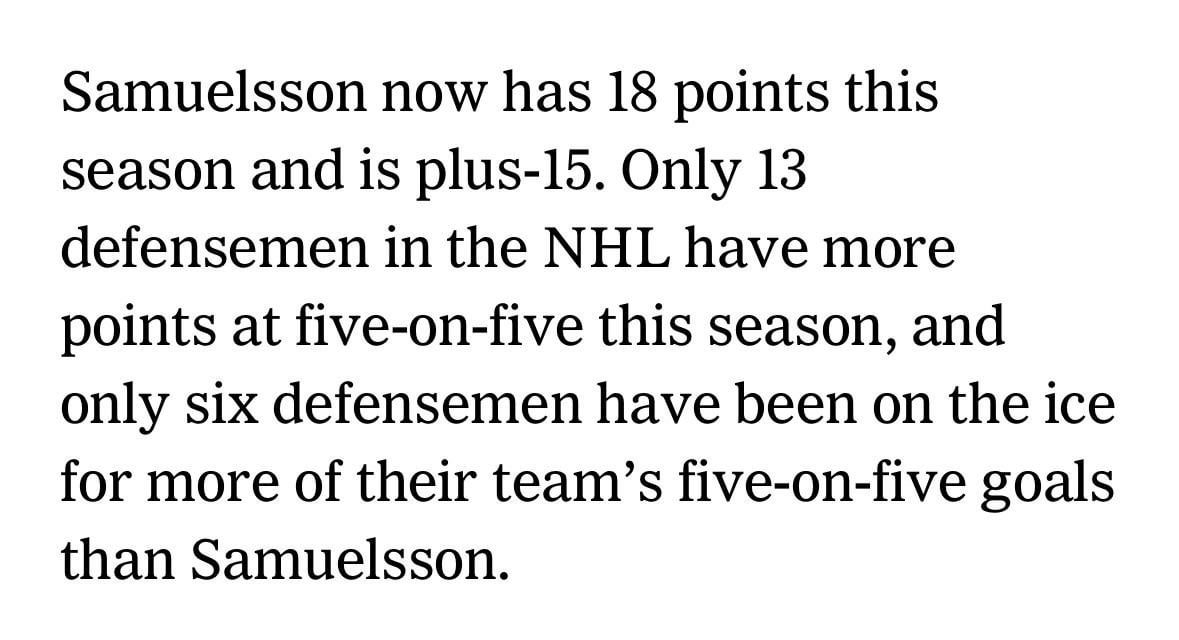 Mattias Samuelsson: top 10 offensive defenseman