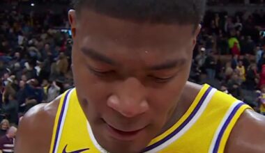Rui Hachimura: "Bron told me right before this. He said 'I got you, it's gonna come to you', so that was it" (via @NBA)