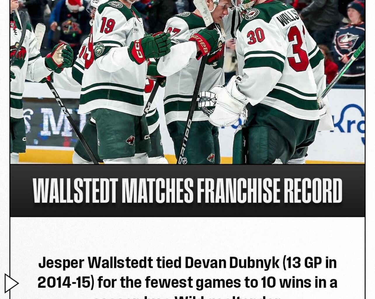 Wallstedt ties franchise record