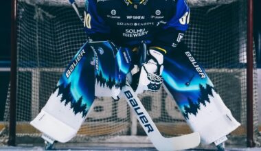 Petteri Rimpinen's (LAK 2025 5th round pick) Custom Pads for the WJC