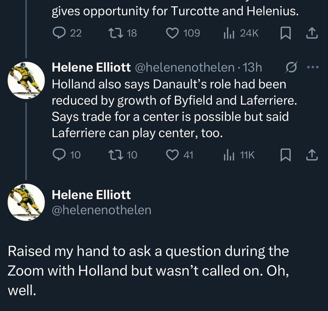 Helene Elliot appreciation post
