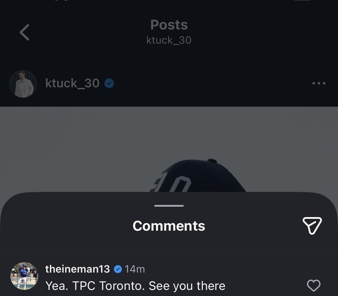 Tyler Heineman comment on Kyle Tucker’s newest Instagram post