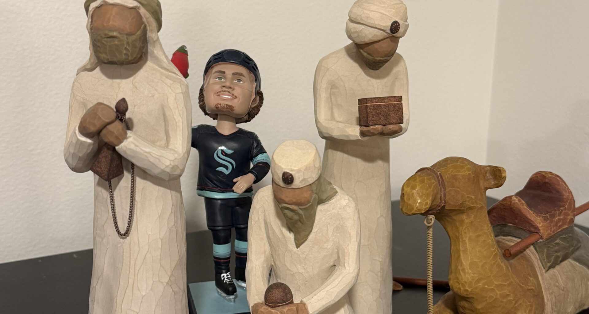 “… and verily the fourth wise man yeeted yonder fish unto the Child, and there was much rejoicing.”