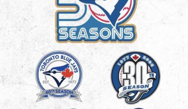 All of the BlueJays anniversary logos.