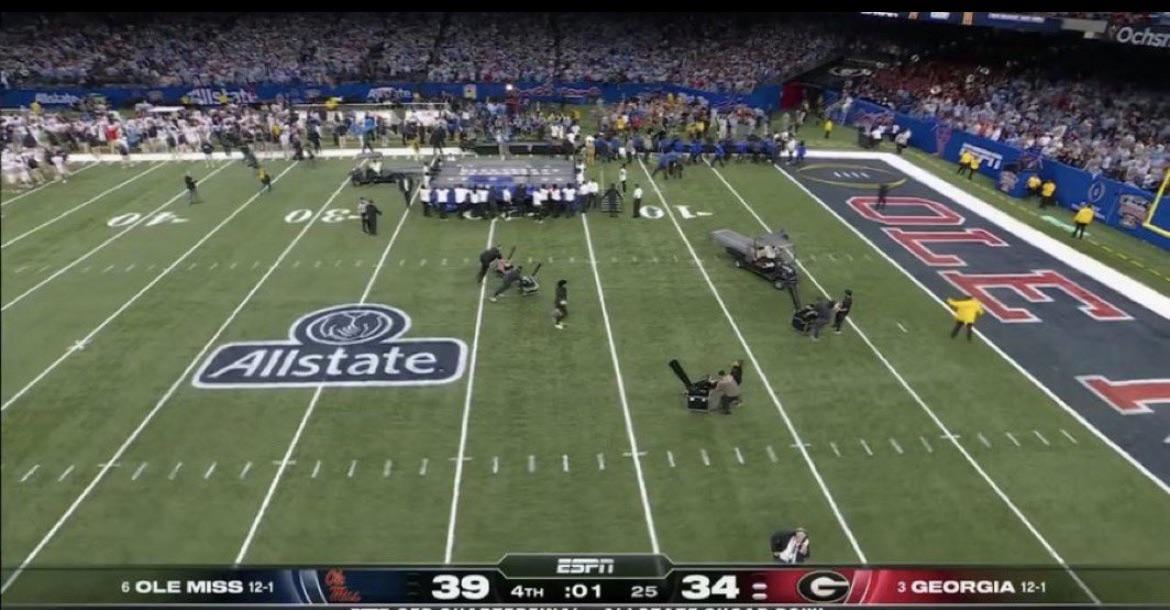 No I ment bc confetti and fans were on the field