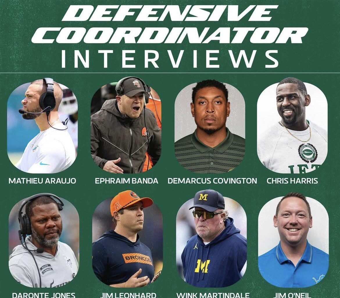 (@nyjets) We've completed virtual interviews with the following candidates for our defensive coordinator opening.
