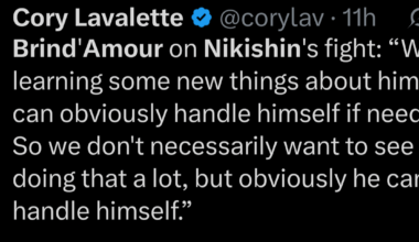What do you think about what Brind’Amour said about Nikishin’s fight?