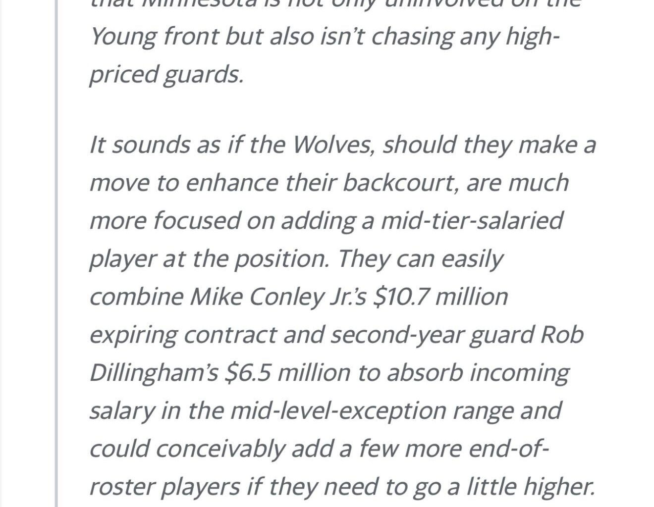 Marc Stein on the Wolves trade endeavors